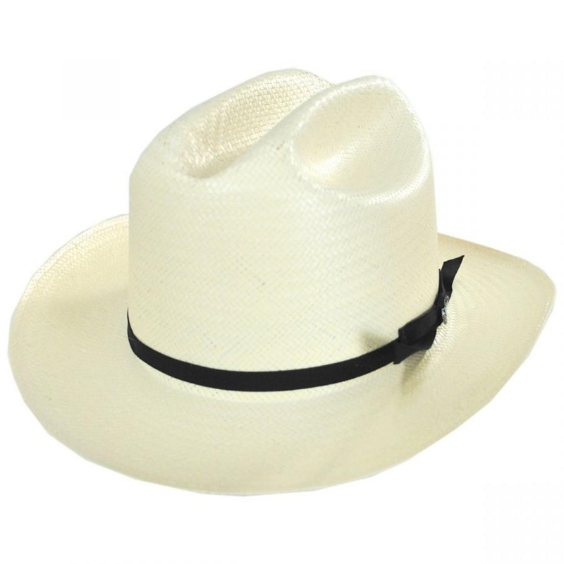 Open Road 6X Shantung Straw Western Hat NATURAL 6 3/4
