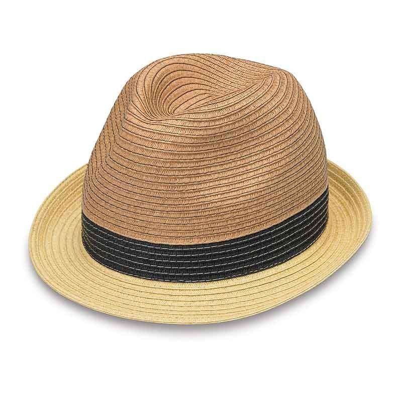St. Tropez Two Tone Trilby Fedora Hat – Wallaroo Hats Natural / Navy M/L (58 cm)