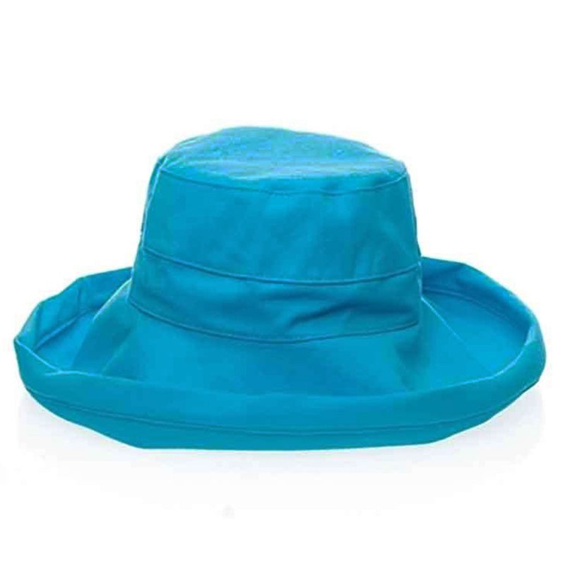 Upturned Brim Cotton Breton Hat – Milani Hats Turquoise M/L (58.5 cm)