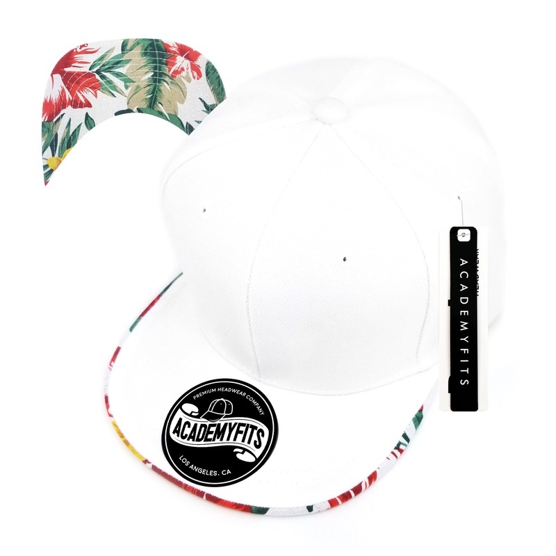 Academy Fits Floral Undervisor Snapback Hat 2217 White/White