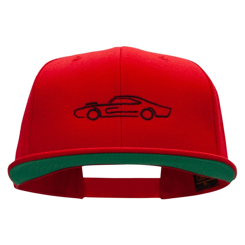 American Charger Embroidered Wool Blend Prostyle Snapback Red One Size