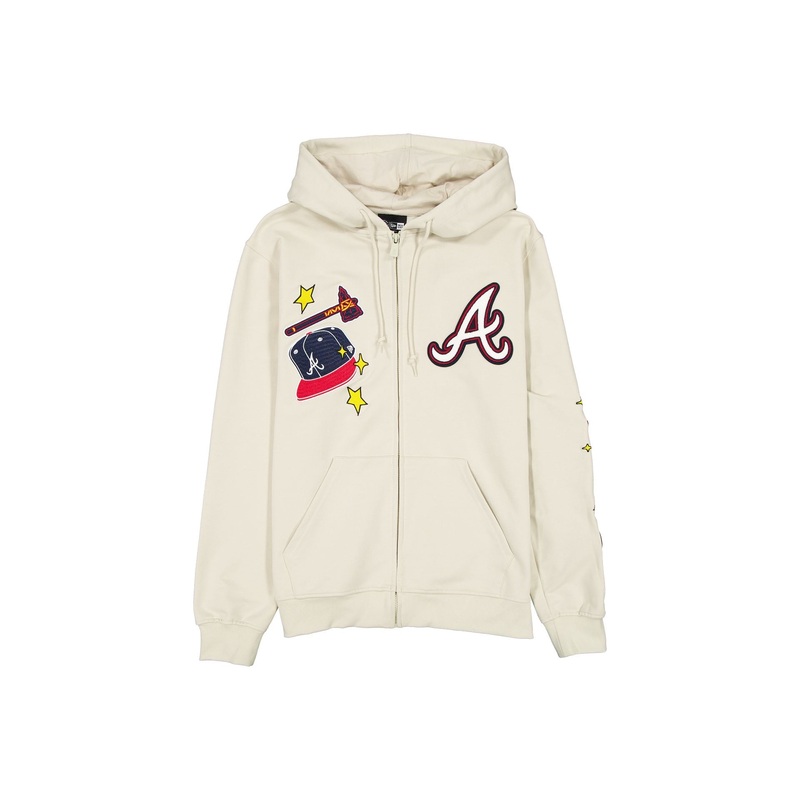 Atlanta Braves Stone Logo Select Full-Zip Hoodie S