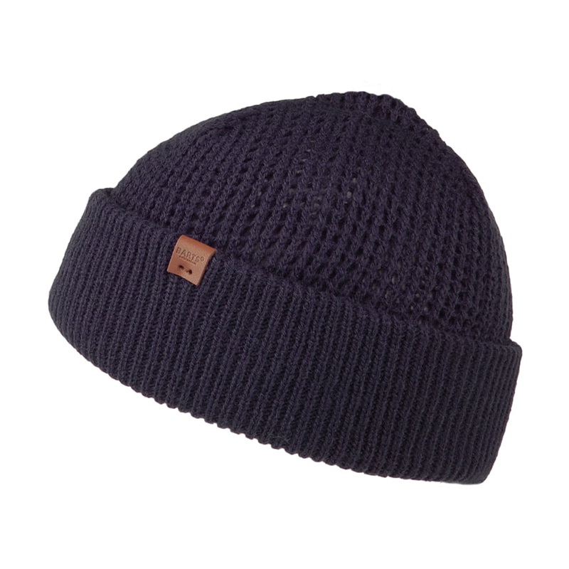 Barts Hats Adas Waffle Knit Cuffed Beanie Hat – Navy Blue 1-Size