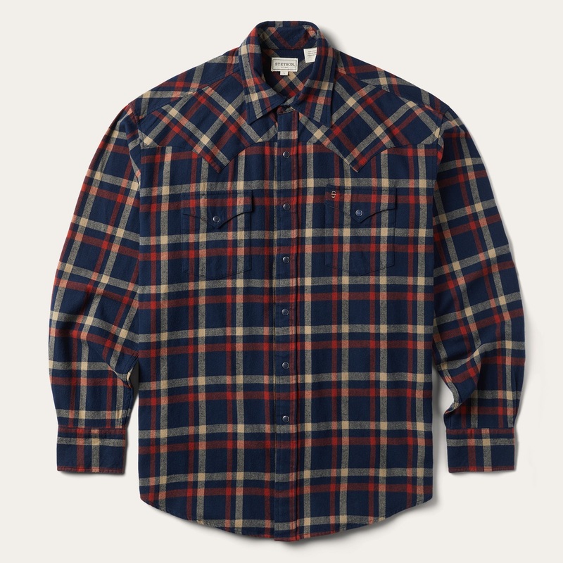 Brushed Twill Plaid Shirt Blue S