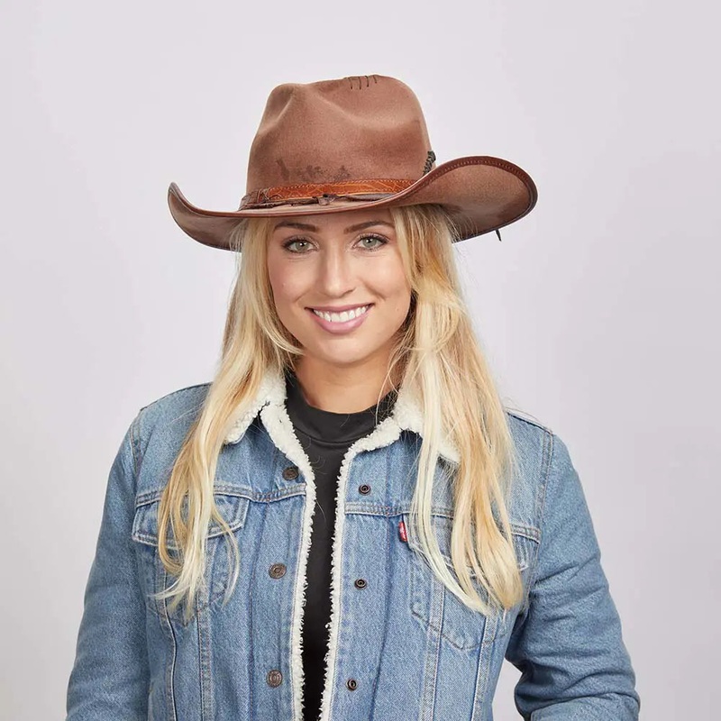Duke | Womens Brown Felt Cowgirl Hat Brown SM