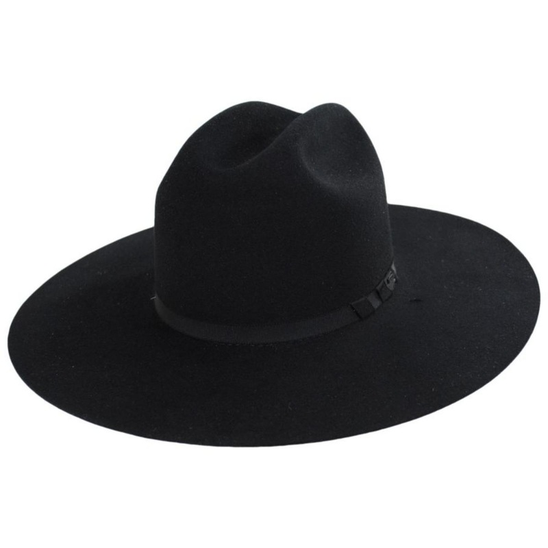 Niall Wool Felt Western Hat BLACK S
