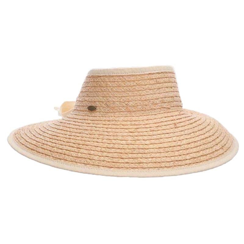 Organic Raffia Wrap Around Sun Visor Hat – Scala Collezione Natural
