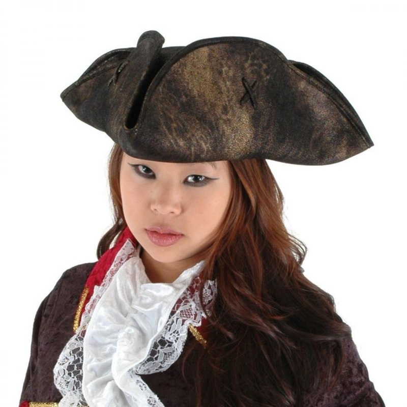 Scallywag Tricorn Hat BLACK ONE SIZE FITS MOST