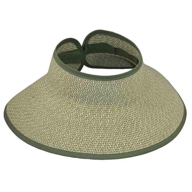 Tweed Roll-Up Wrap Around Sun Visor Hat – JSA Hats Green Tweed OS