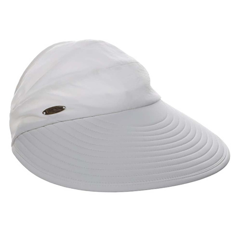 Wide Bill Cap with Open Crown for Ponytail – Cappelli Straworld Hats White