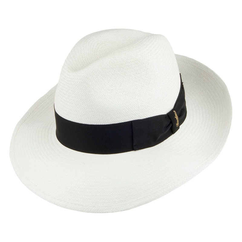 Borsalino Amadeo Fine Panama Fedora Hat with Black Band – Bleach 55