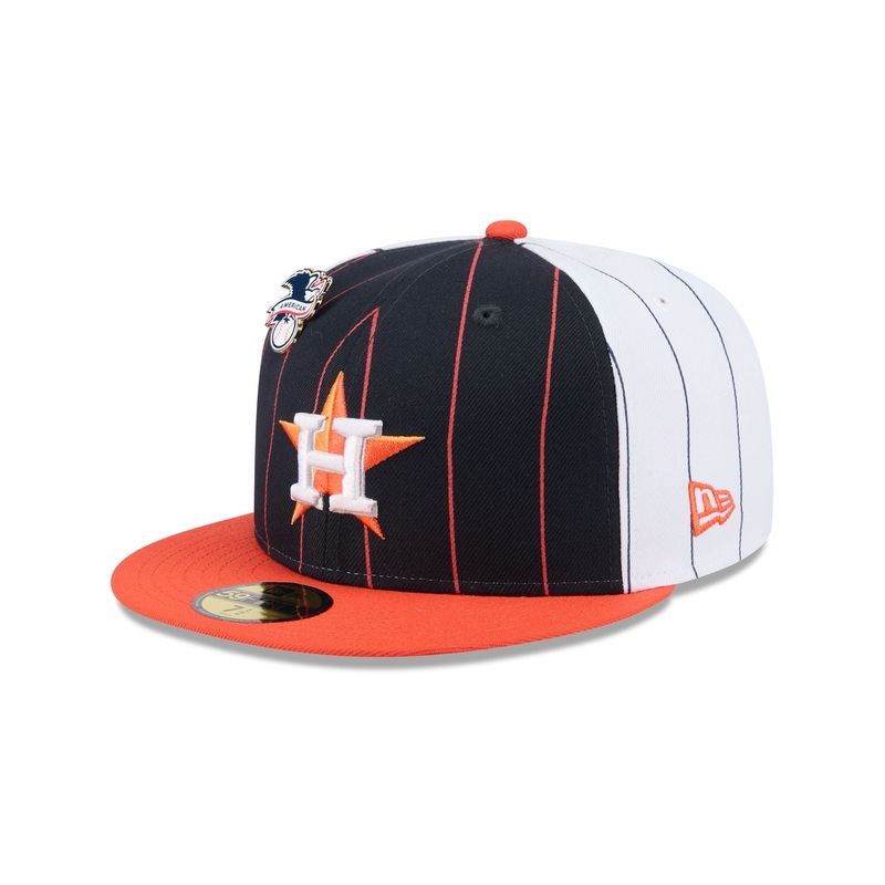 Houston Astros Pinstripe League Pin 59FIFTY Fitted Hat 7
