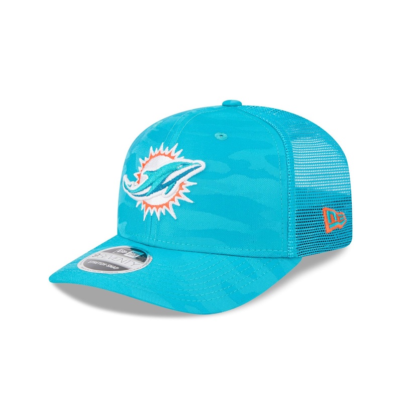 Miami Dolphins Camo 9SEVENTY Trucker Stretch-Snap Hat One Size