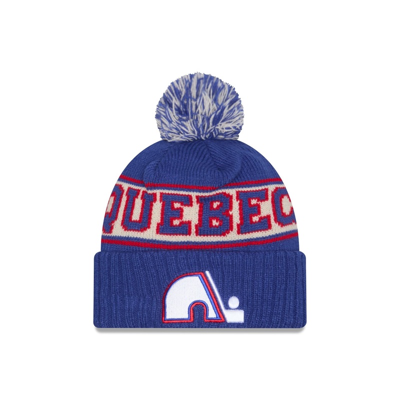Quebec Nordiques Retro Pom Knit Hat One Size