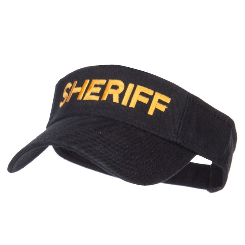 Sheriff Embroidered Washed Cotton Visor Black One Size