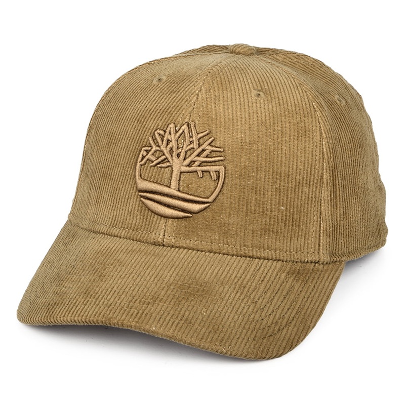 Timberland Hats Corduroy Logo Baseball Cap – Tan Adjustable