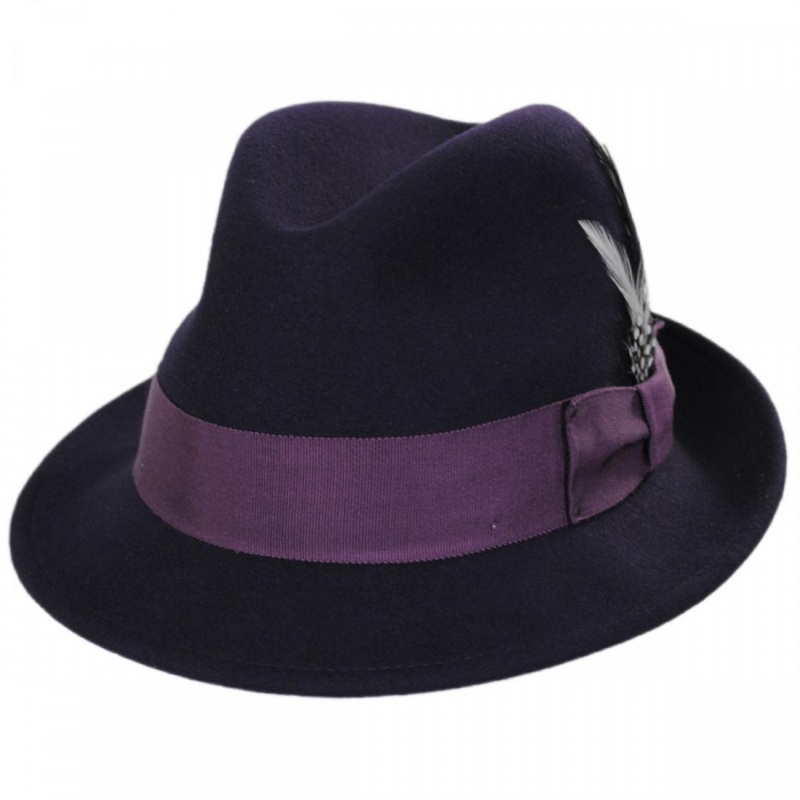 Tino Wool LiteFelt Trilby Fedora Hat – Fashion Colors NIGHTSHADE S
