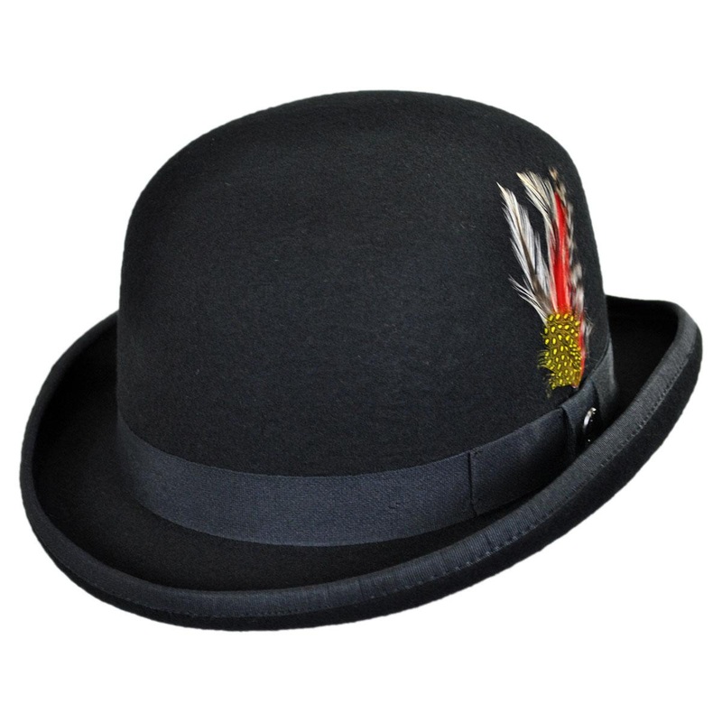 Wholesale English Wool Felt Bowler Hat B2B Pre-Pack BLACK 1S-3M-4L-3XL-1XXL