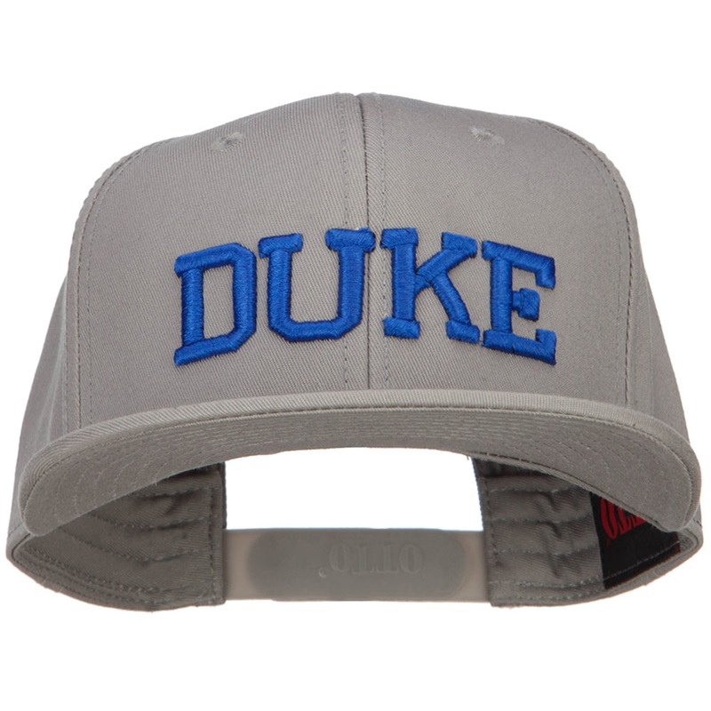 3D DUKE Embroidered Flat Bill Cotton Snapback Grey One Size