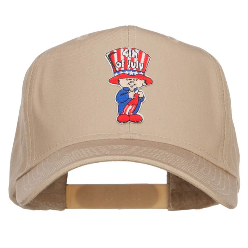 4th of July Child Patched Cap Khaki One Size