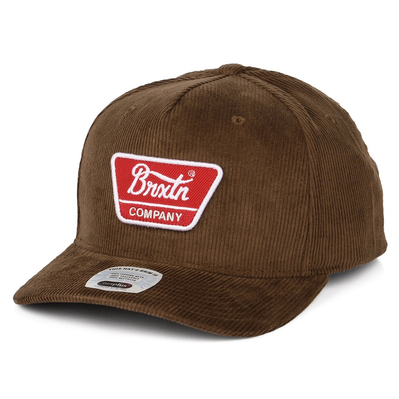 Brixton Hats Linwood C NetPlus MP Corduroy Snapback Cap – Brown-Red Adjustable
