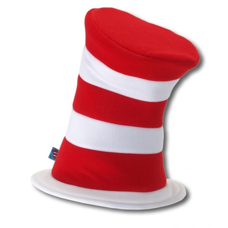 Cat in the Hat Deluxe Stovepipe Top Hat RED/WHITE ONE SIZE FITS MOST