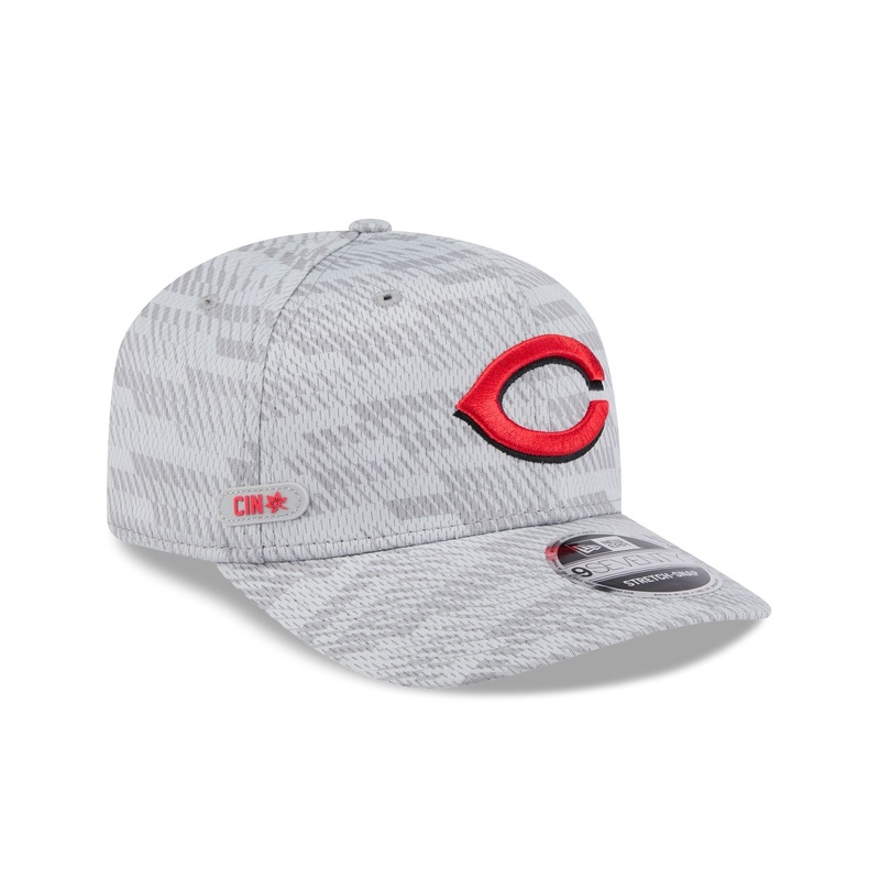 Cincinnati Reds 2025 Clubhouse Gray 9SEVENTY Stretch-Snap Hat One Size