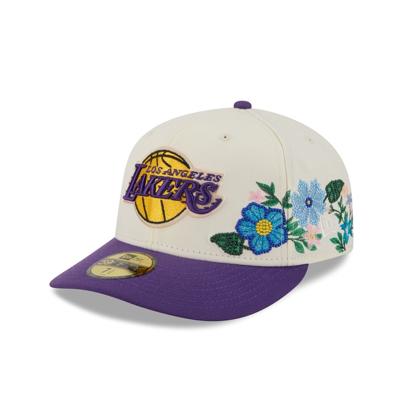 Los Angeles Lakers Tonal Florals White 59FIFTY Fitted Hat 7