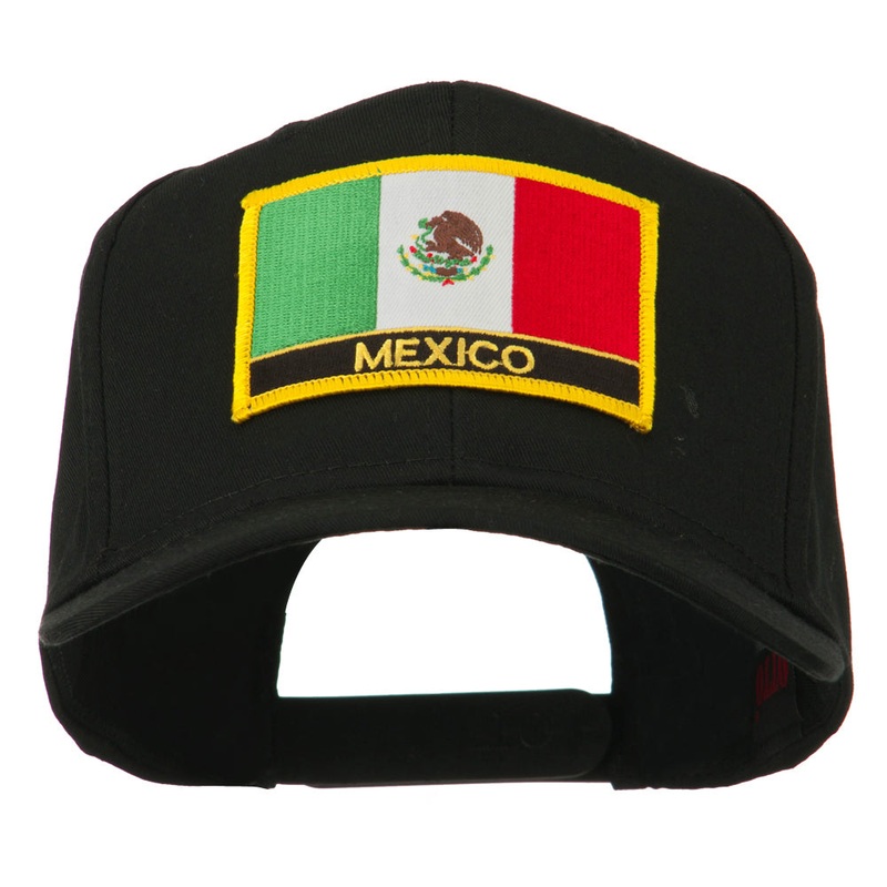 Mexico Flag Letter Patched High Profile Cap Black One Size