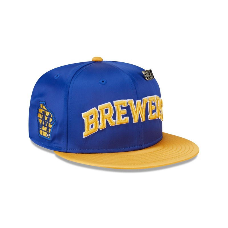 Milwaukee Brewers Satin Pin 9FIFTY Snapback Hat One Size