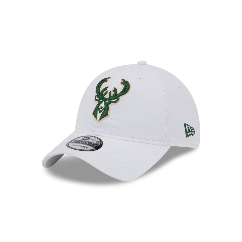 Milwaukee Bucks White 9TWENTY Adjustable Hat One Size