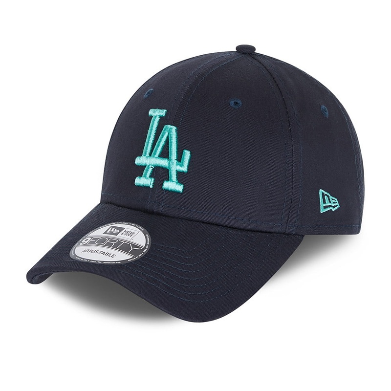 New Era 9FORTY L.A. Dodgers Baseball Cap – MLB League Essential – Navy-Cyan Adjustable