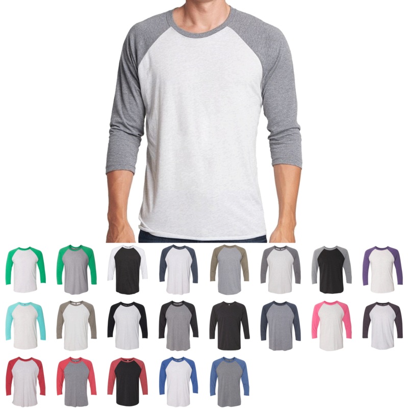 Next Level 6051 Unisex Triblend Three-Quarter Sleeve Raglan T-Shirt XS