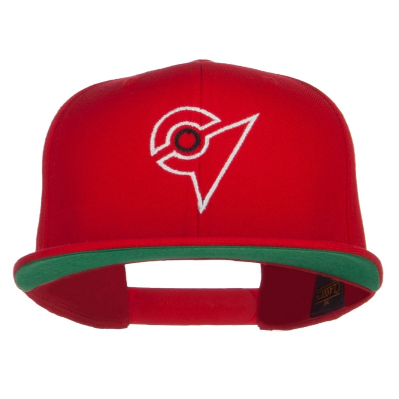 Unova League Poke Monster Embroidered Snapback Cap Red One Size