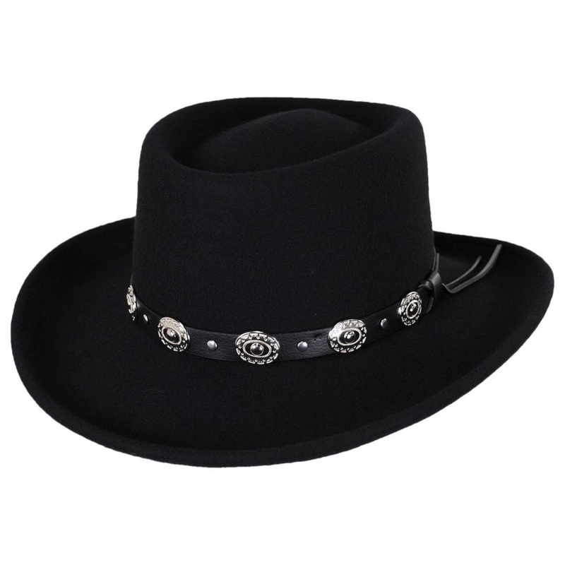 Wholesale Crossfire Wool Felt Gambler Hat B2B Pre-Pack BLACK 1S-3M-4L-3XL-1XXL