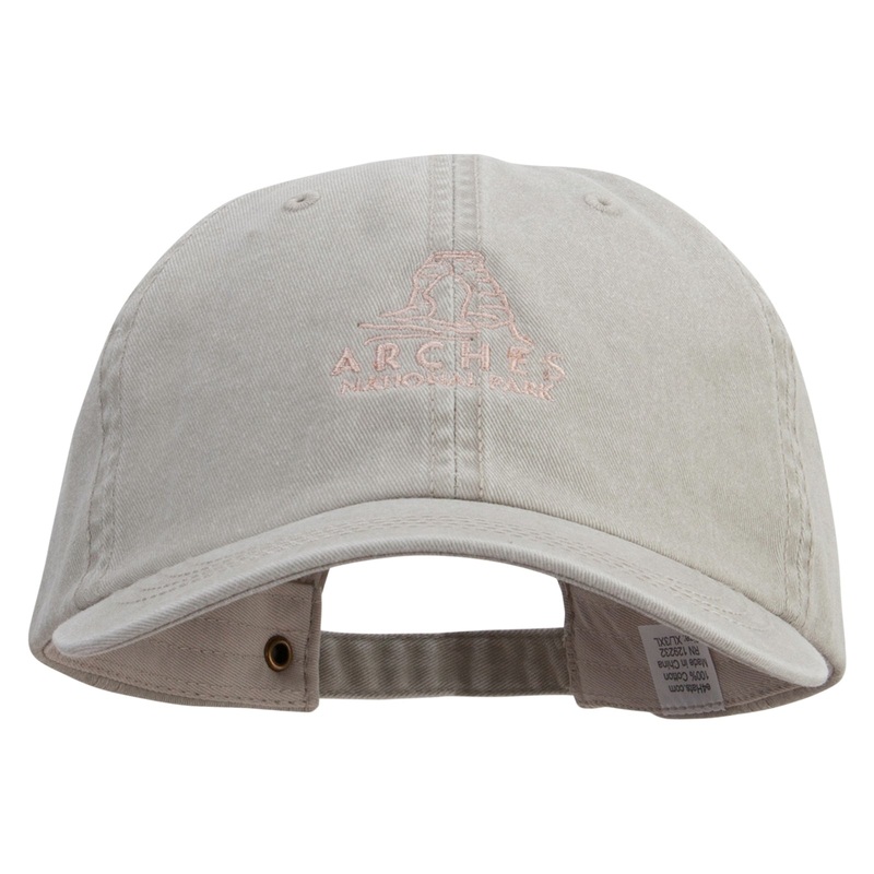 Arches Symbol Embroidered Big Size Washed Pigment Dyed Cap Stone XL-3XL