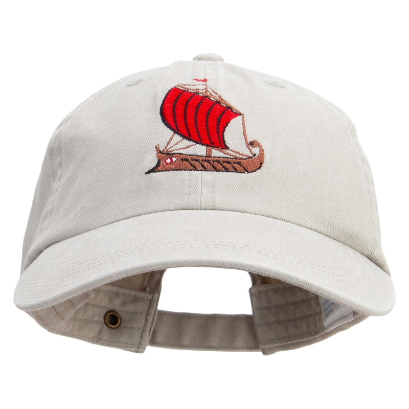 Argo Boat Embroidered Pigment Dyed Wash Cap Putty One Size