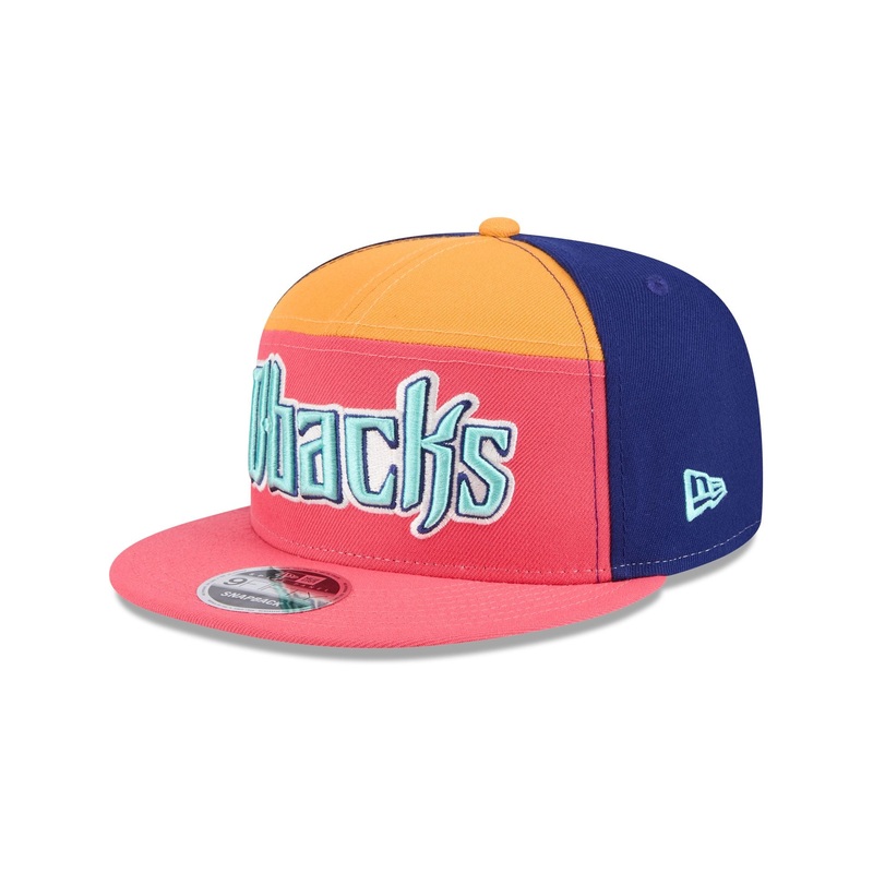 Arizona Diamondbacks Coral Split Panel 9FIFTY Snapback Hat One Size