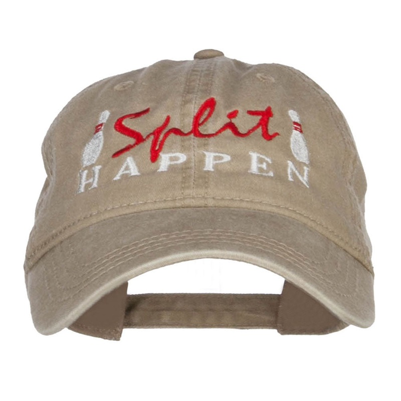 Bowling Split Happen Embroidered Washed Cap Khaki One Size