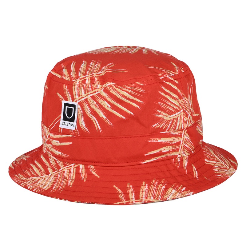 Brixton Hats Beta Aloha Packable Cotton Bucket Hat – Red Small/Medium