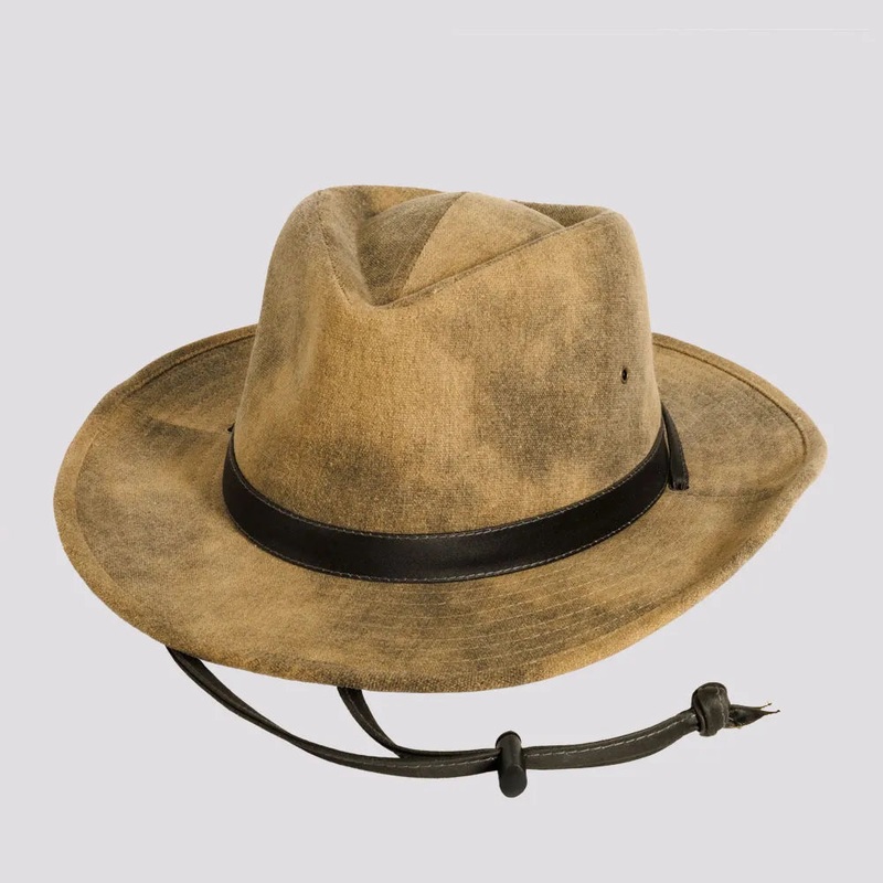 Fuji | Mens Distressed Cotton Outback Hat Tan MD