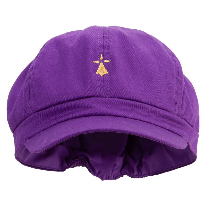 Golden Windmill Sign Embroidered Cotton Elastic Big Size Newsboy Cap Purple XL-2XL