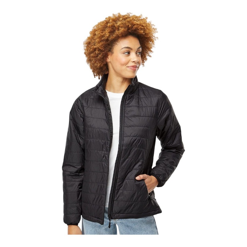 Independent Trading Co EXP200PFZ Women’s Puffer Jacket Black XS