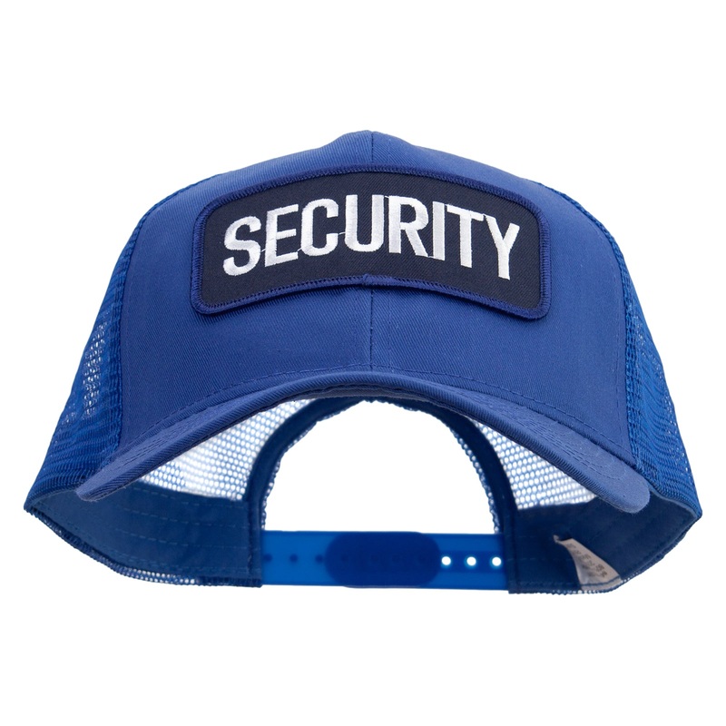 Text Law and Forces Patched Big Size Solid Cotton Twill High Profile Mesh Prostyle Cap Royal XL-3XL