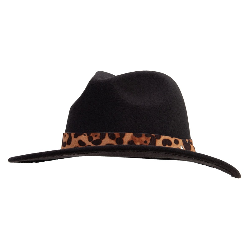 Woolen Panama Hat Leopard One Size