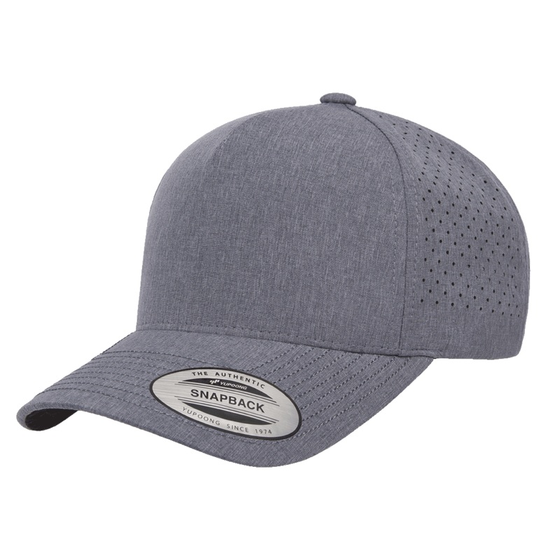YP Classics 5389AP 5-Panel Snapback Cap with Perforation Black