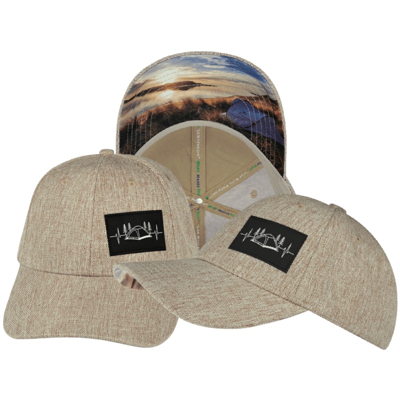 Camping Hat – Low Profile – Tan Hemp – Fabric Back