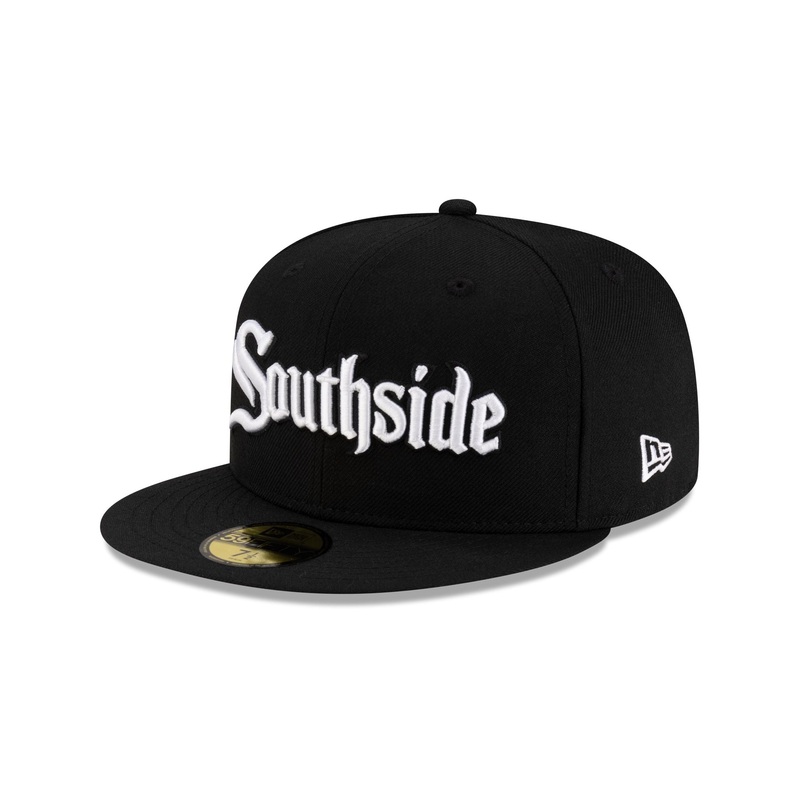 Just Caps Gothic Script Chicago White Sox 59FIFTY Fitted Hat 7