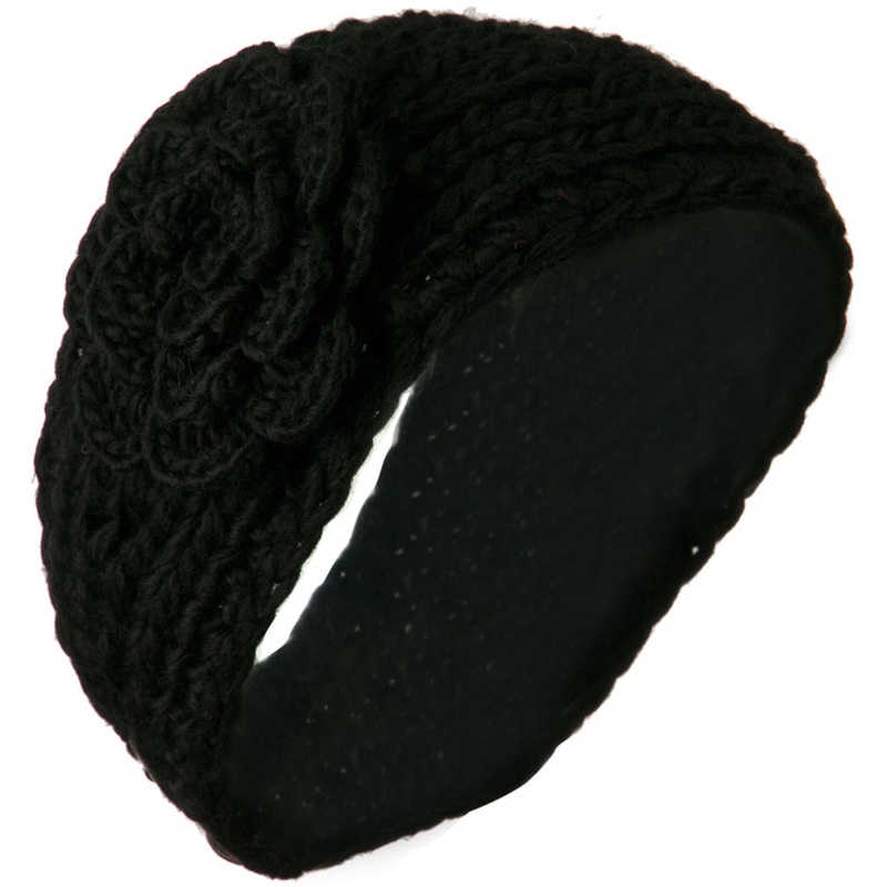 Large Rose Accent Woman’s Head Band Brown One Size