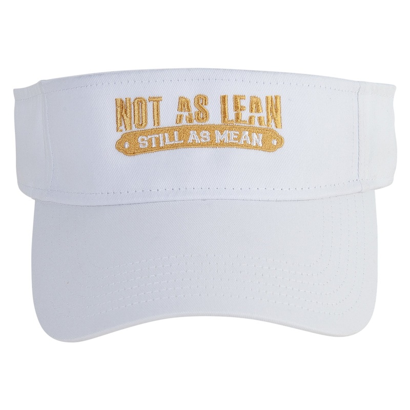 Not As Lean Still As Mean Embroidered Cotton Twill Sun Visor White One Size